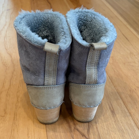 Cozy Shearling/Suede Two-Tone Boots 7/7.5 - Picture 4 of 5